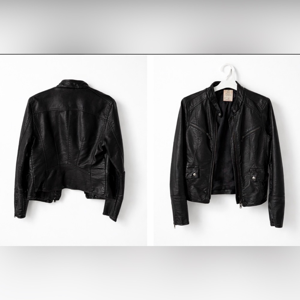 We The Free Black Vegan Leather Jacket
